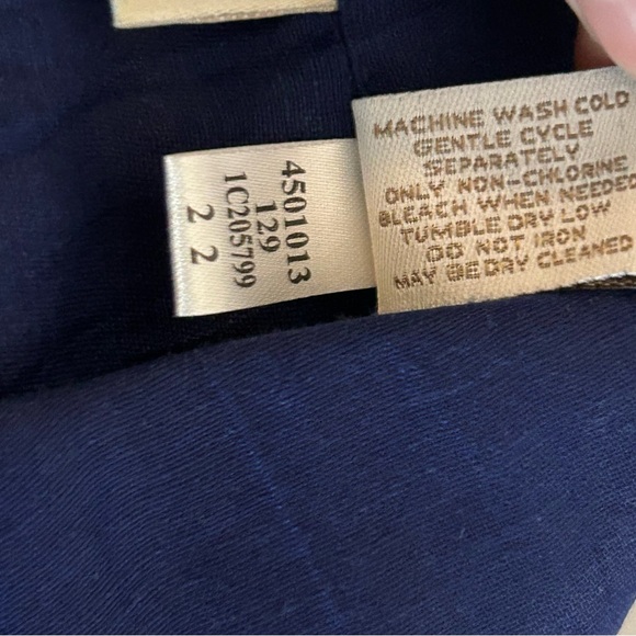 Chico’s cobalt blue linen blend blazer jacket size L (2) office career classic - Picture 9 of 10